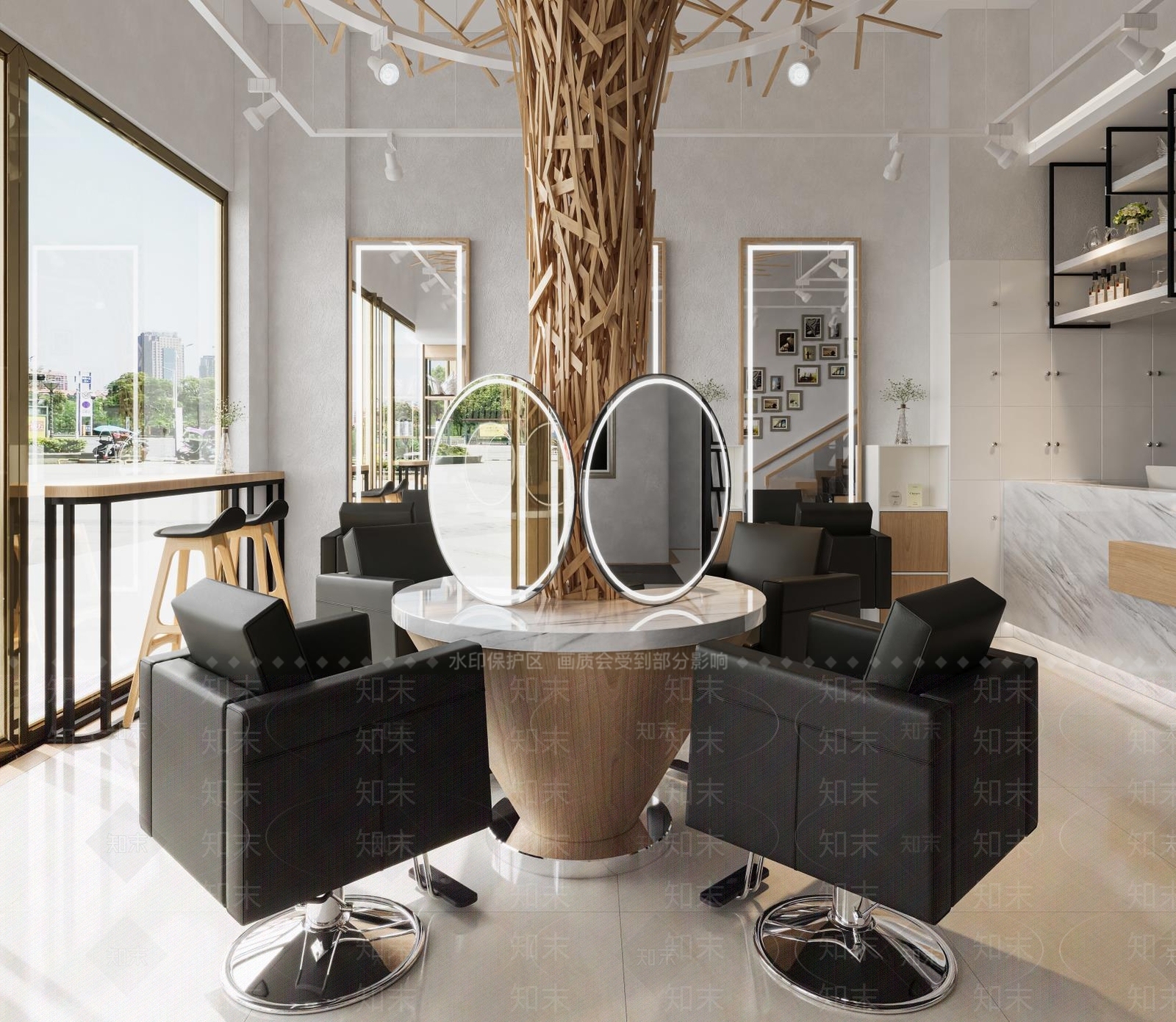 现代美发店SU模型下载【ID:1151857873】