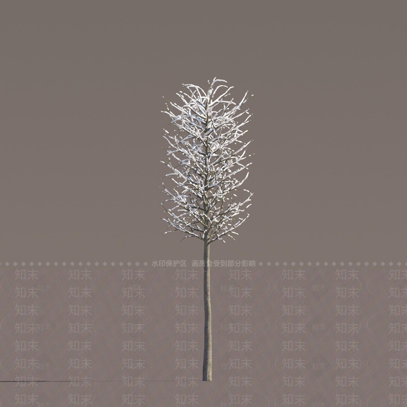现代冬季雪树3D模型下载【ID:1151859350】