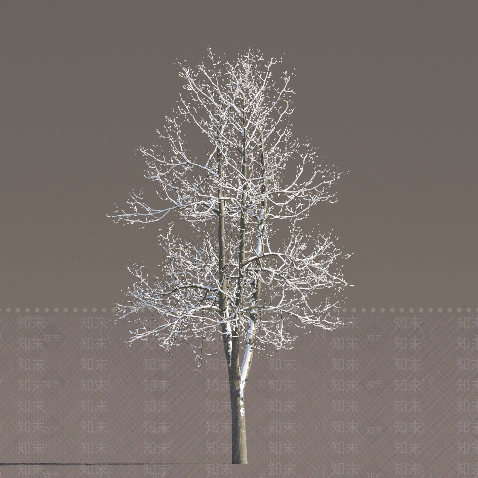 现代冬天冰雪树3D模型下载【ID:1151859713】