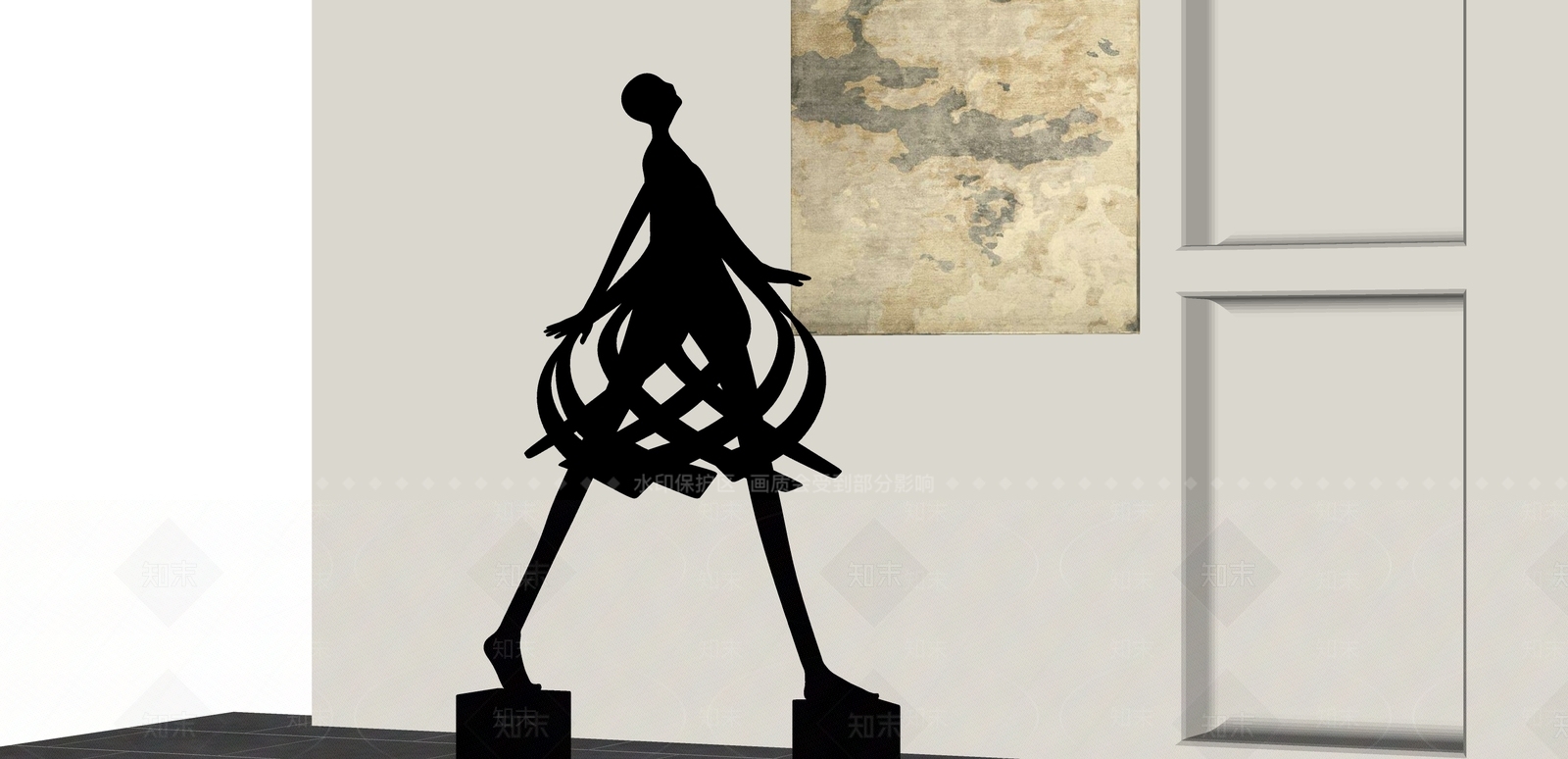 现代人物雕塑摆件SU模型下载【ID:1151867106】