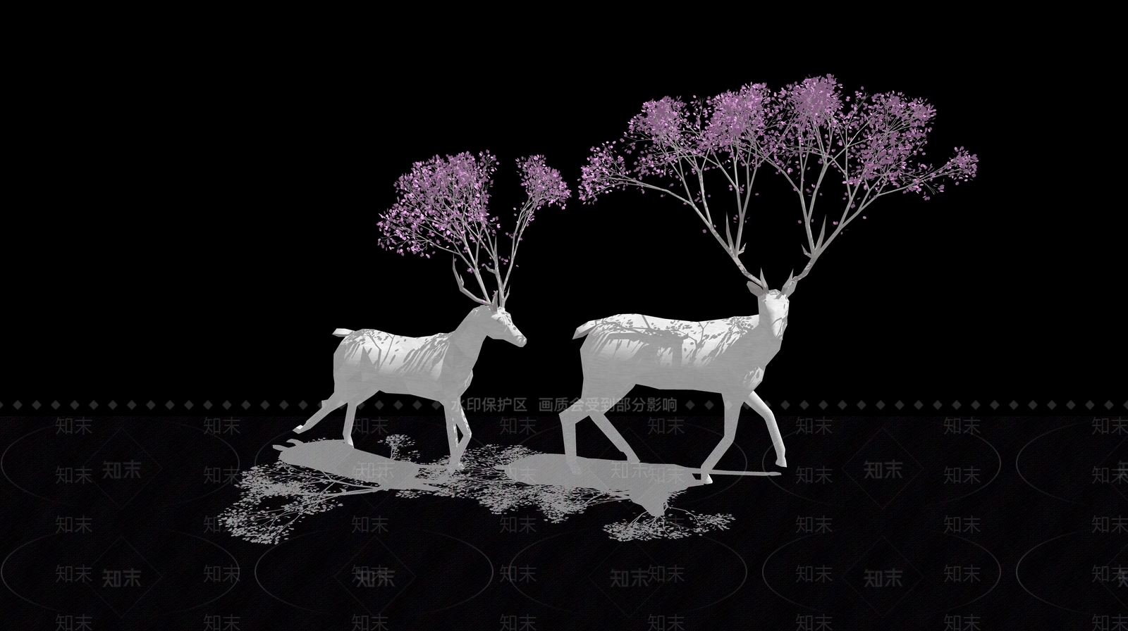 现代创意鹿雕塑小品SU模型下载【ID:1151869917】