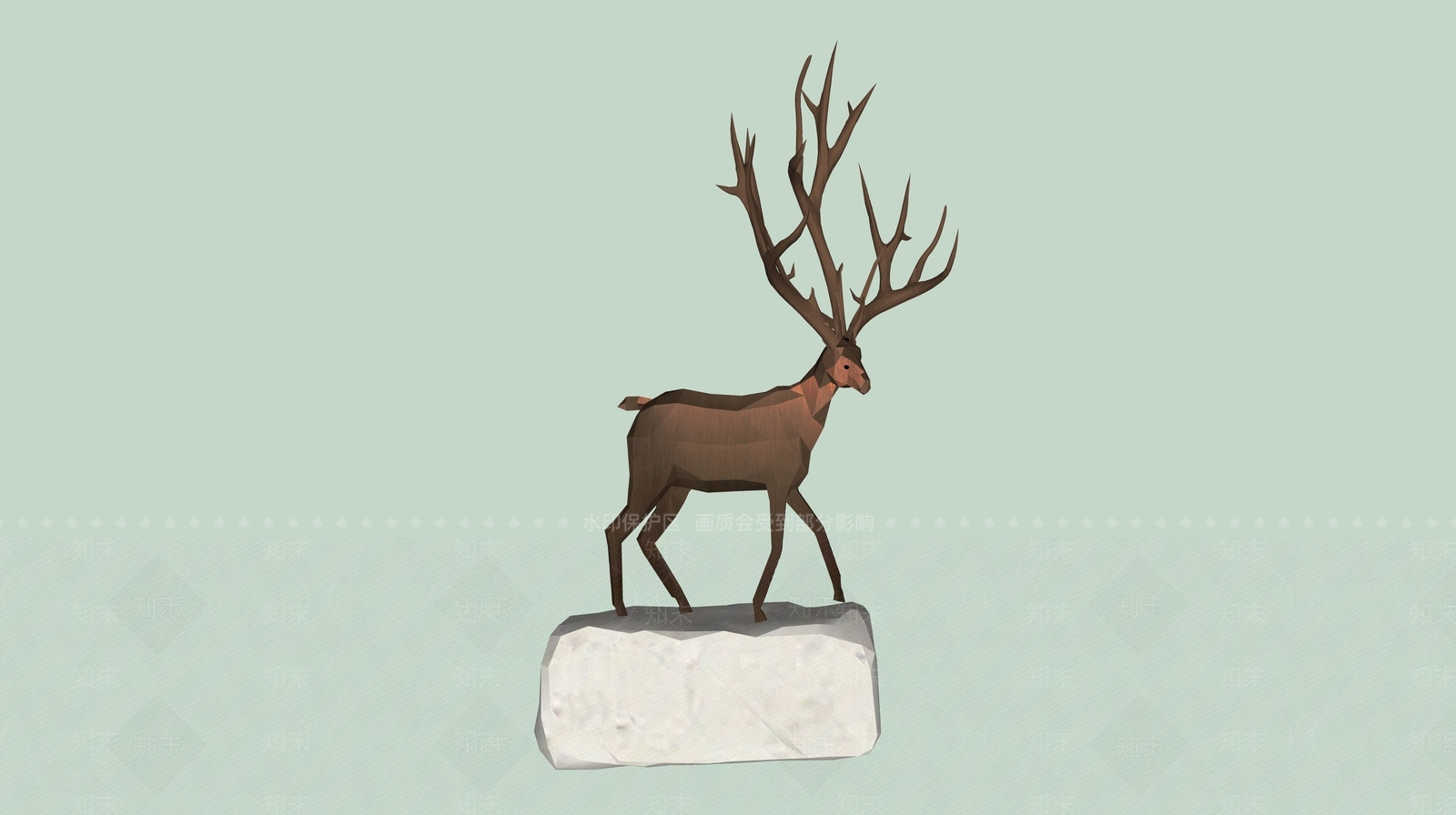 现代创意鹿雕塑小品SU模型下载【ID:1151870000】