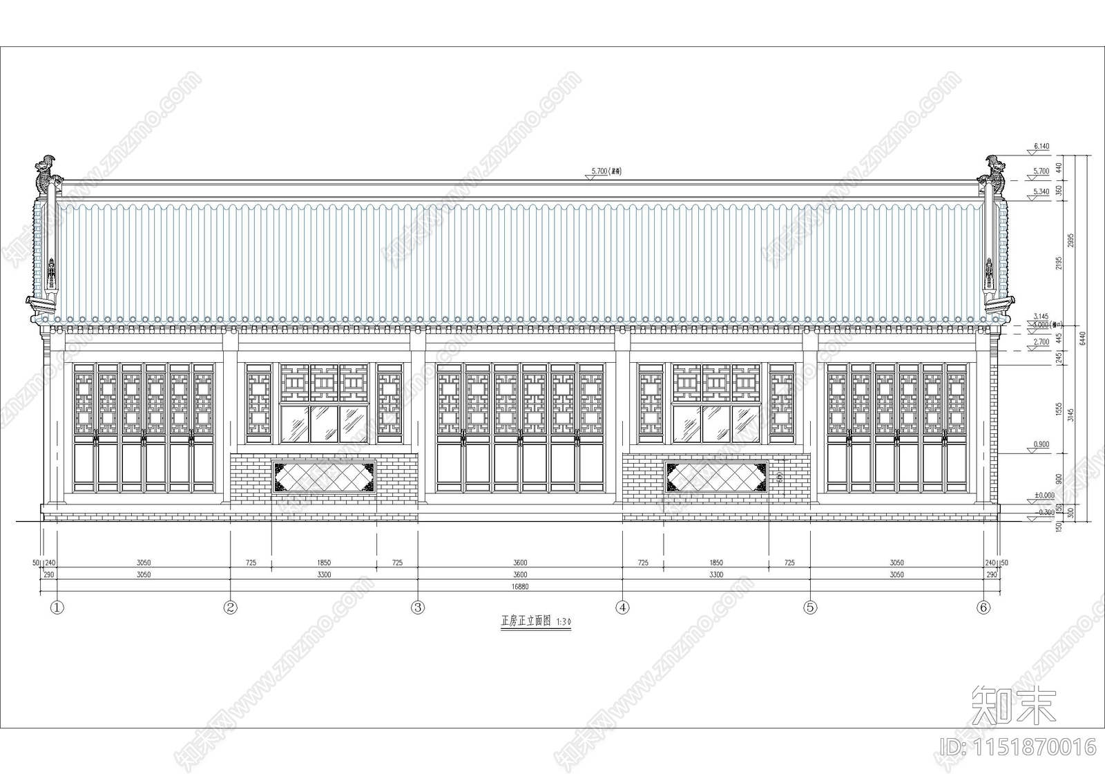 古城历史民居院落建筑cad施工图下载【ID:1151870016】