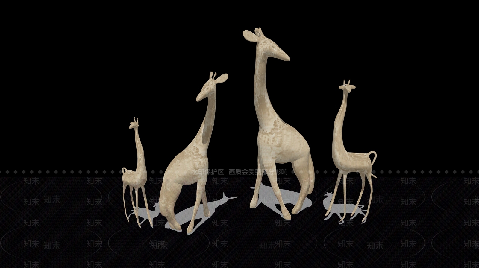 现代创意鹿雕塑小品SU模型下载【ID:1151870085】