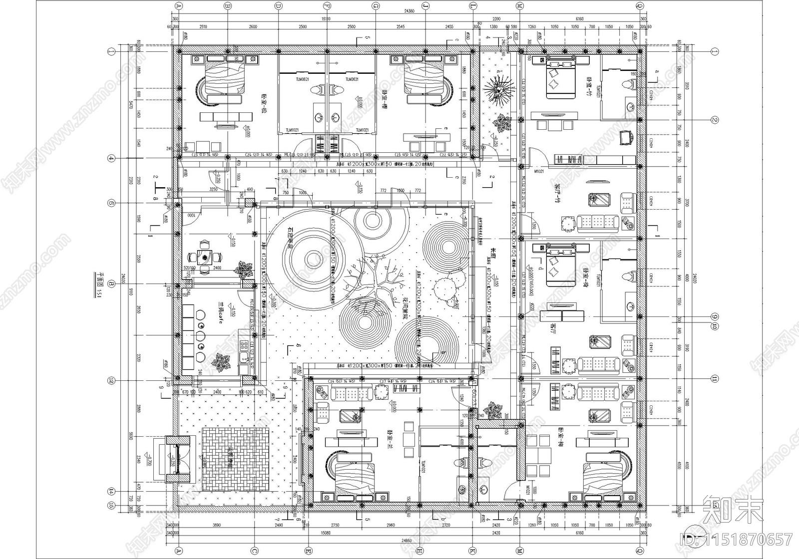 古城历史民居院落建筑cad施工图下载【ID:1151870657】