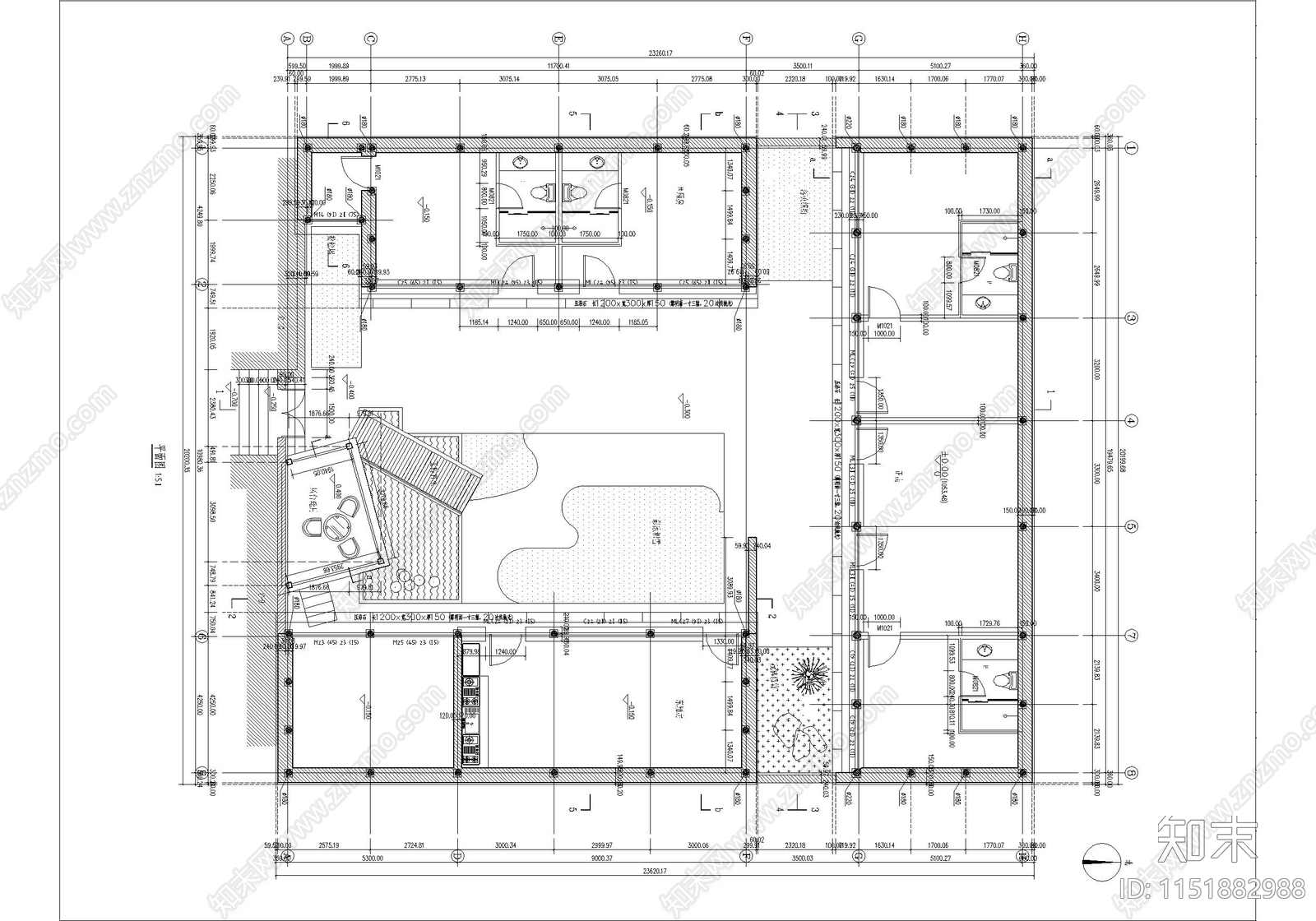 古城历史民居院落建筑施工图下载【ID:1151882988】