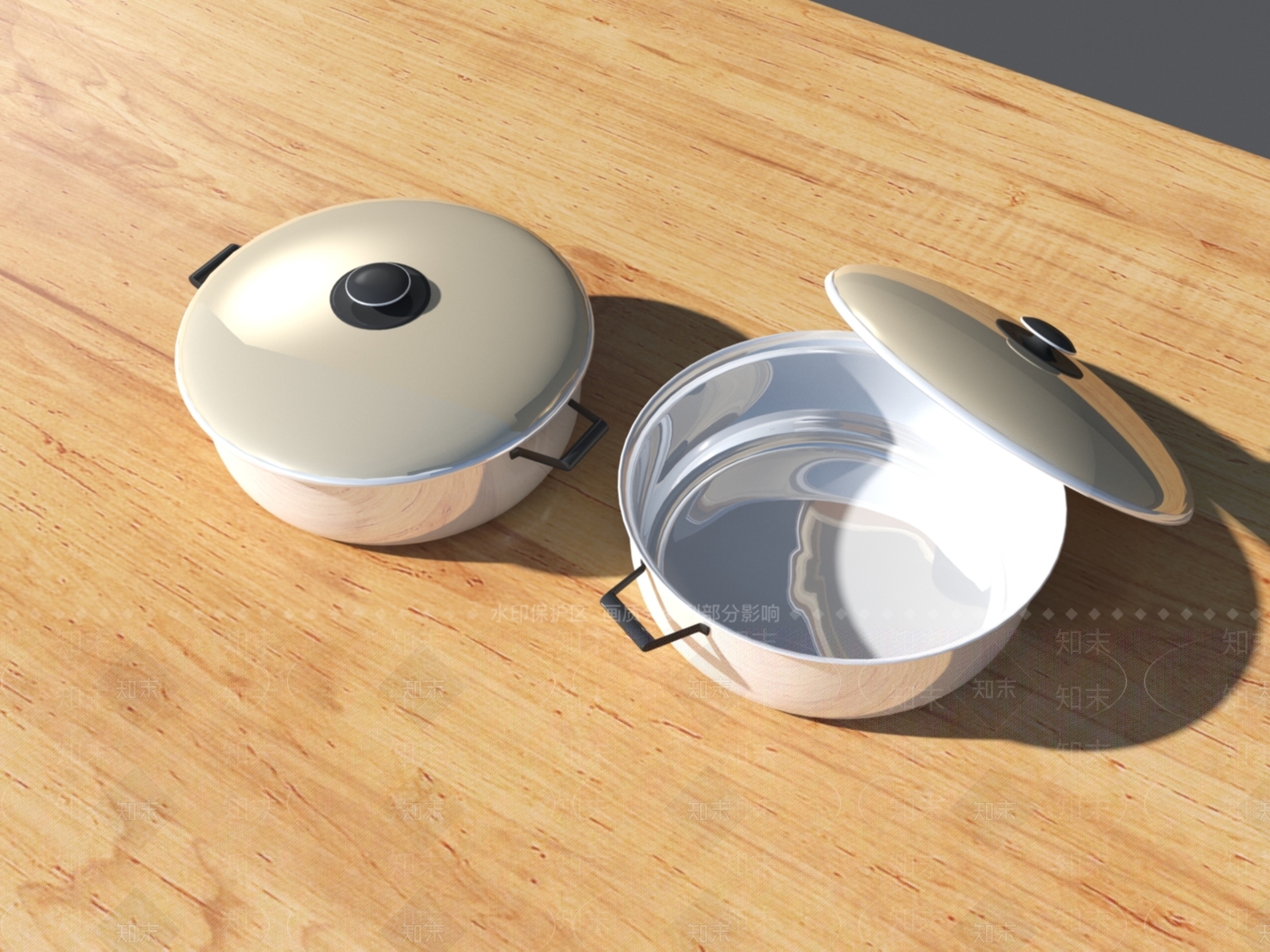 不锈钢锅3D模型下载【ID:1151886473】