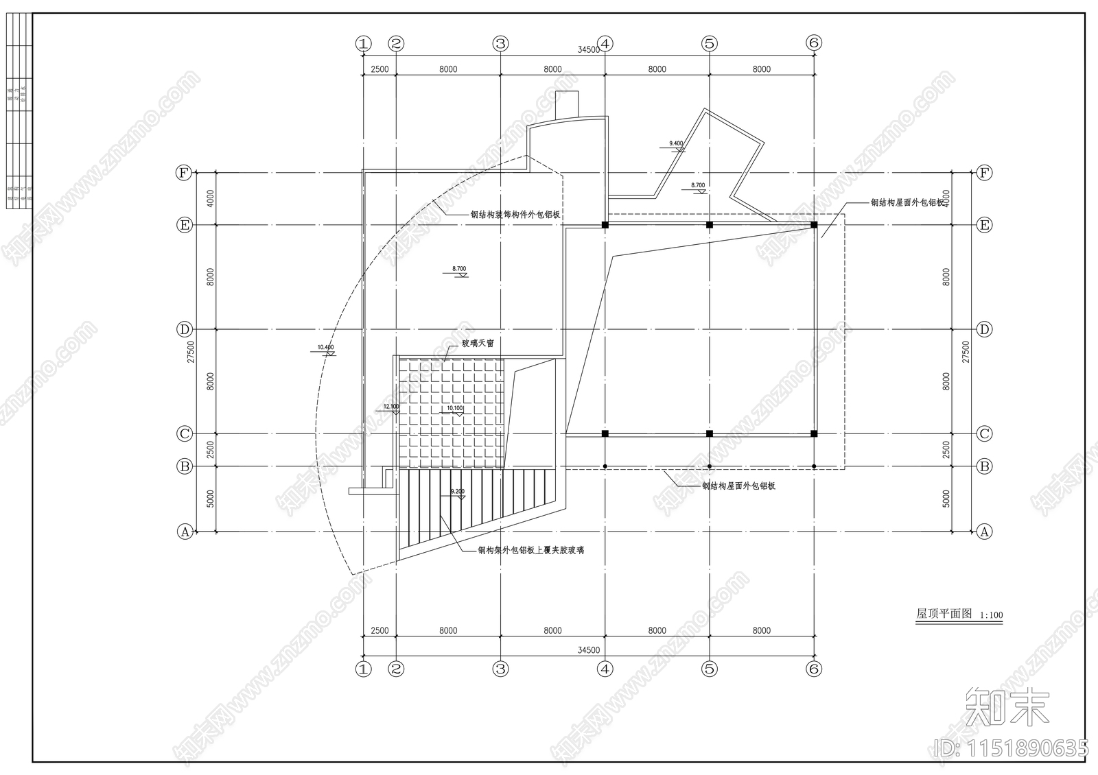 别墅二层会所建筑cad施工图下载【ID:1151890635】