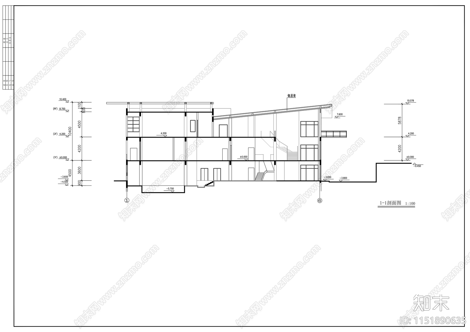 别墅二层会所建筑cad施工图下载【ID:1151890635】