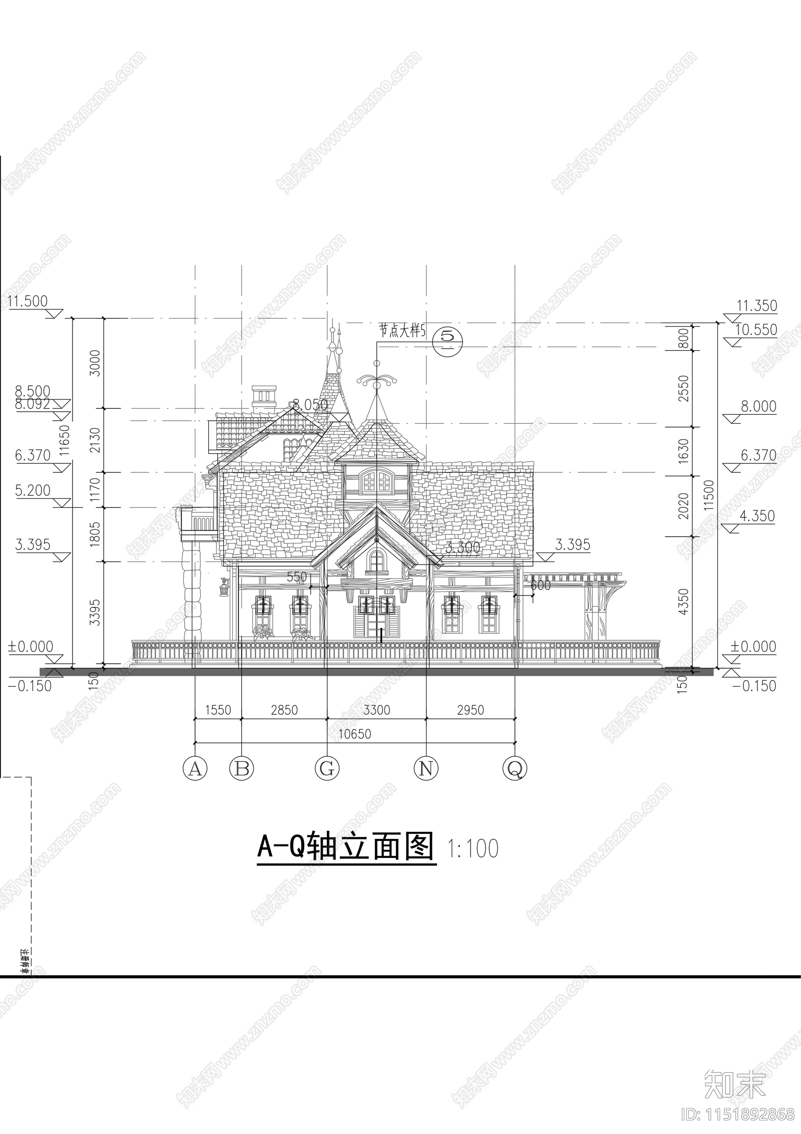 欧式风格餐饮建筑cad施工图下载【ID:1151892868】