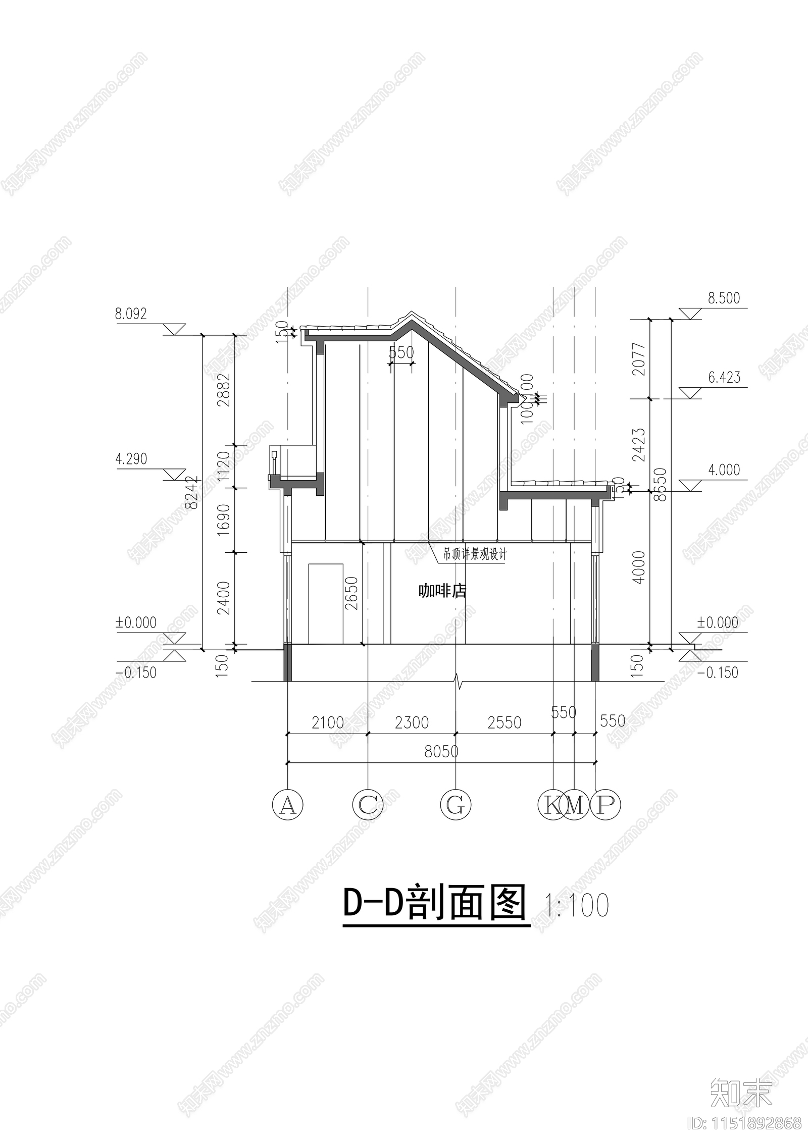 欧式风格餐饮建筑cad施工图下载【ID:1151892868】