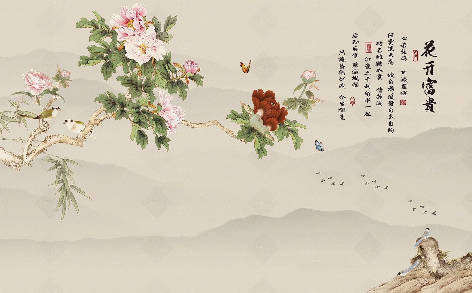 花鸟壁纸高清贴图材质