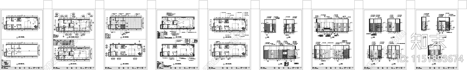 亚朵酒店标准房型室内施工图下载【ID:1151893674】