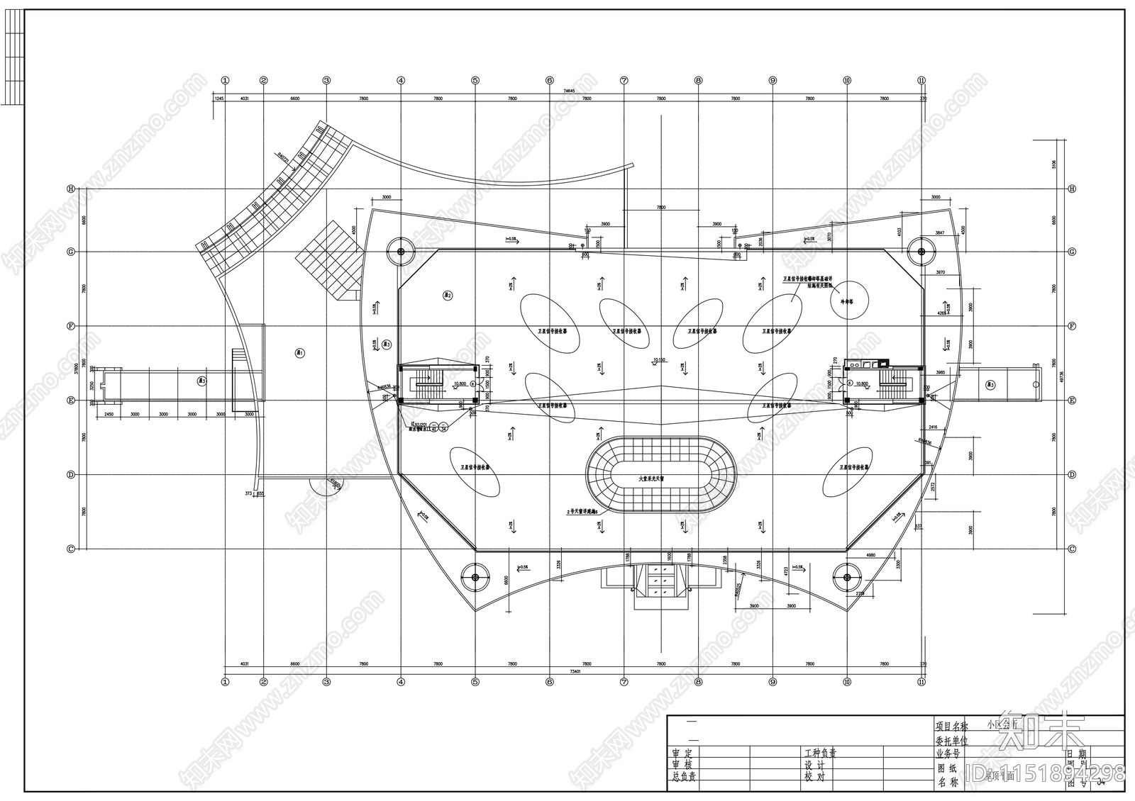 会所建筑cad施工图下载【ID:1151894298】