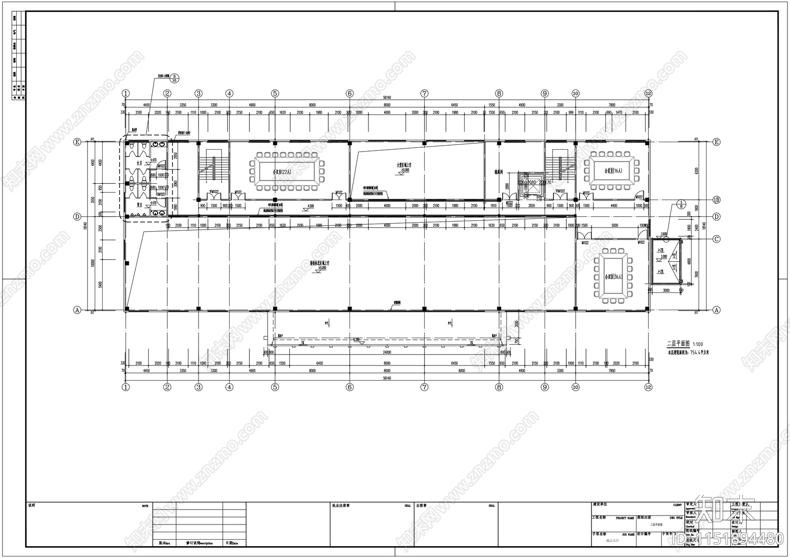 胶合木结构式旅游服务中心室内cad施工图下载【ID:1151894480】