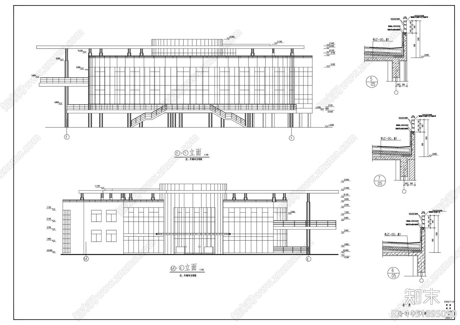 某会所建筑cad施工图下载【ID:1151895050】