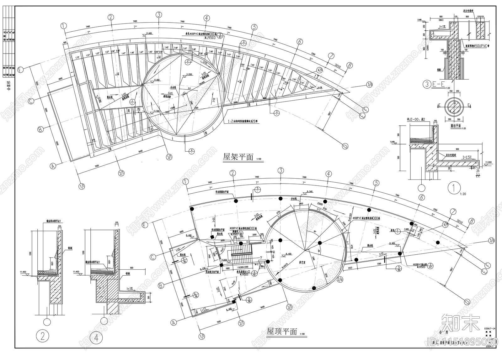 某会所建筑cad施工图下载【ID:1151895050】