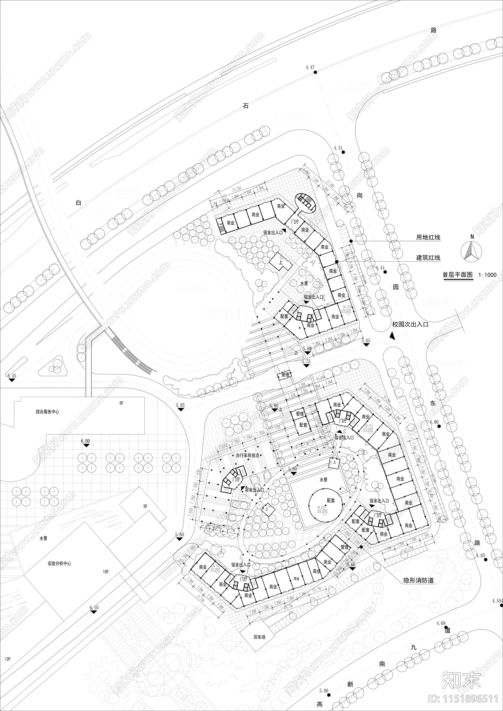 大学宿舍室内cad施工图下载【ID:1151896511】