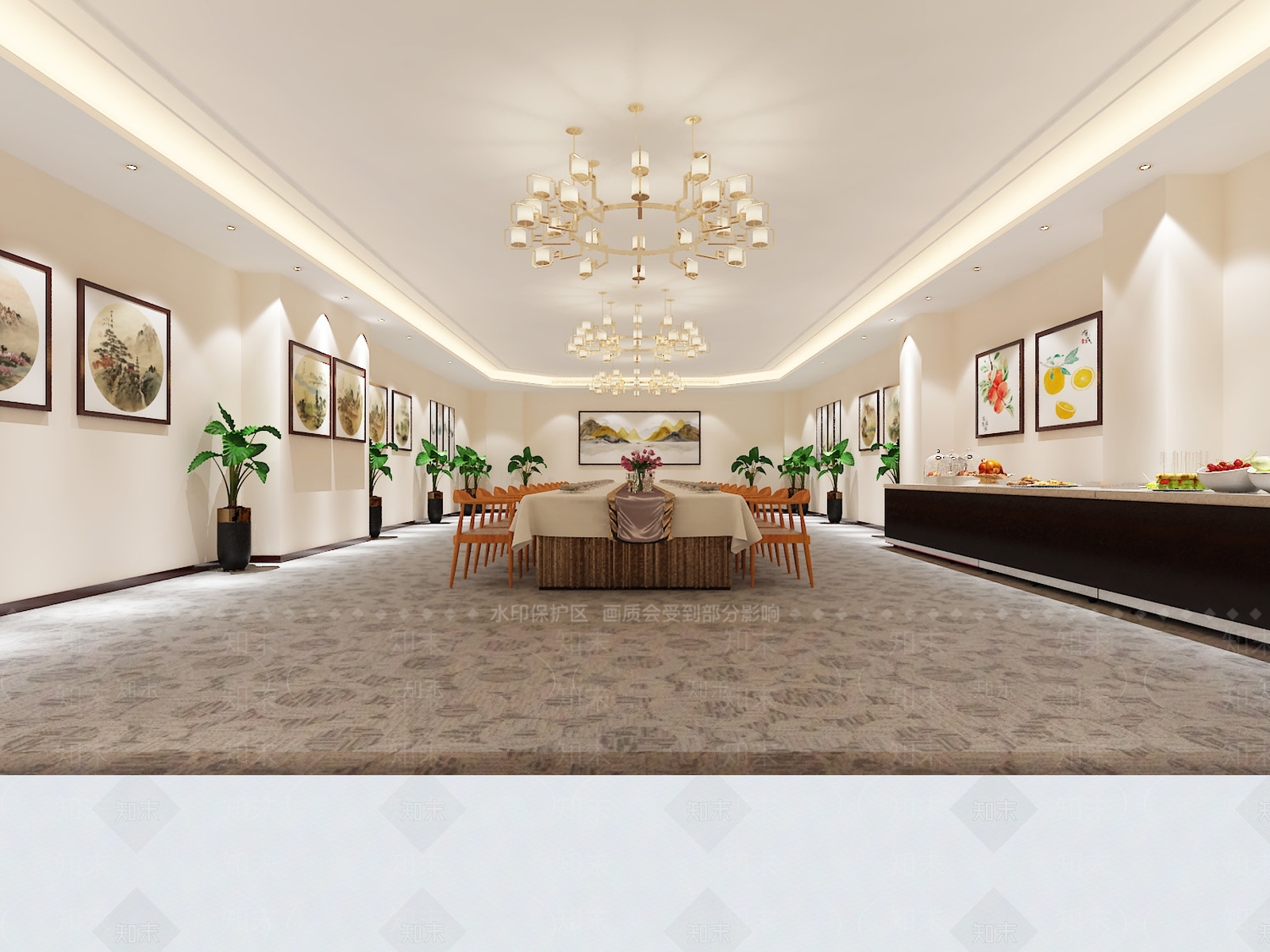 现代自助餐厅3D模型下载【ID:1151895695】