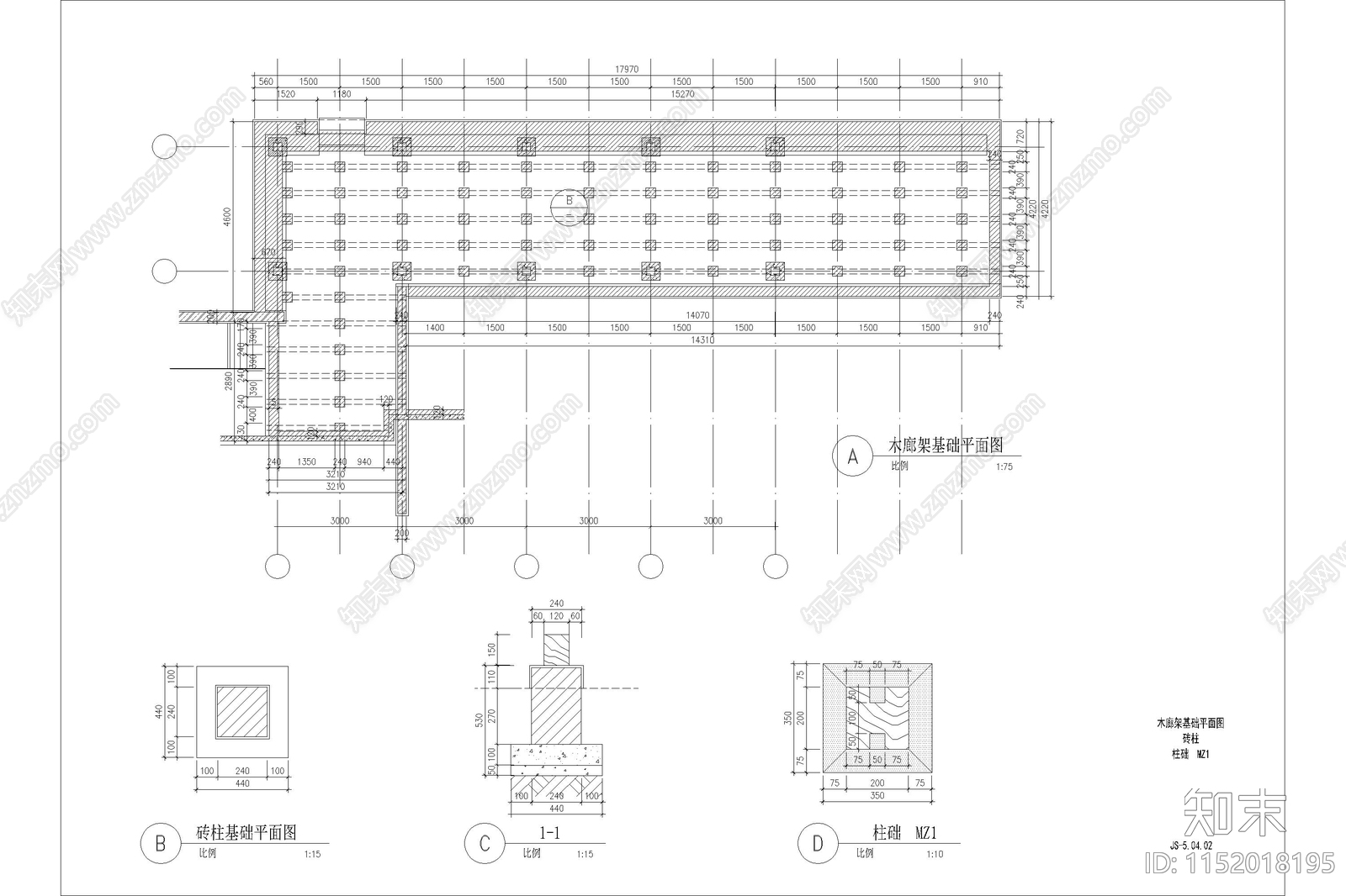 现代景观亭cad施工图下载【ID:1152018195】
