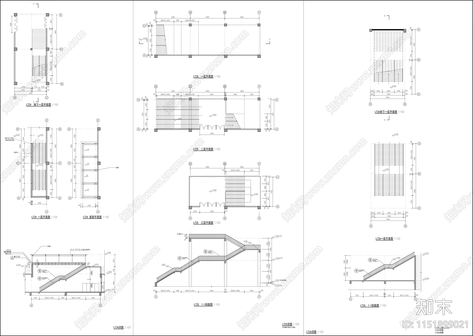 商业建筑楼梯详图cad施工图下载【ID:1151899021】
