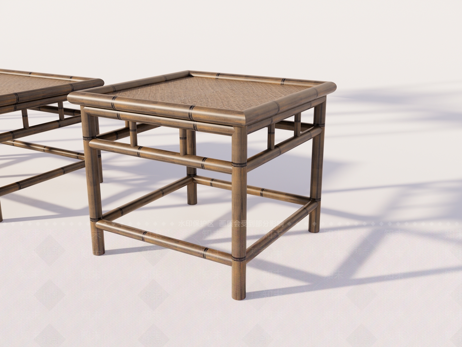 现代竹子餐桌SU模型下载【ID:1151899853】