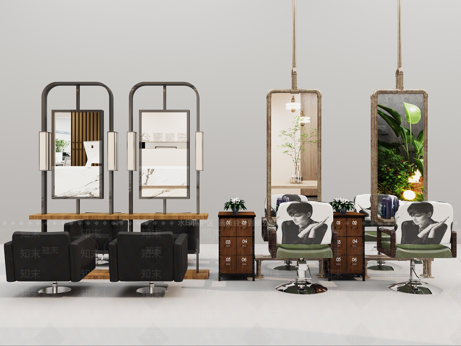 理发椅3D模型下载【ID:1151899451】