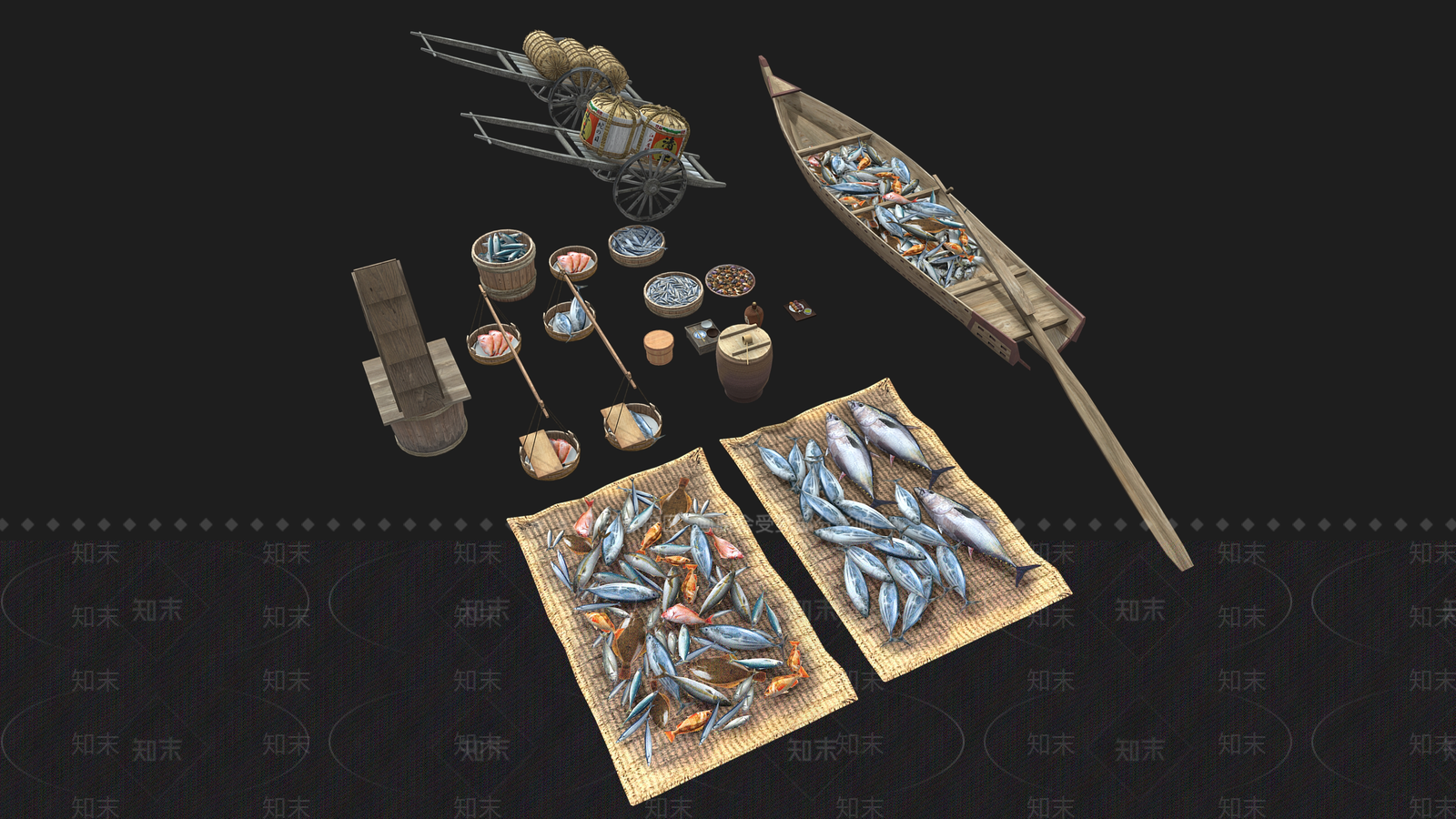 酒水食物3D模型渲染效果图