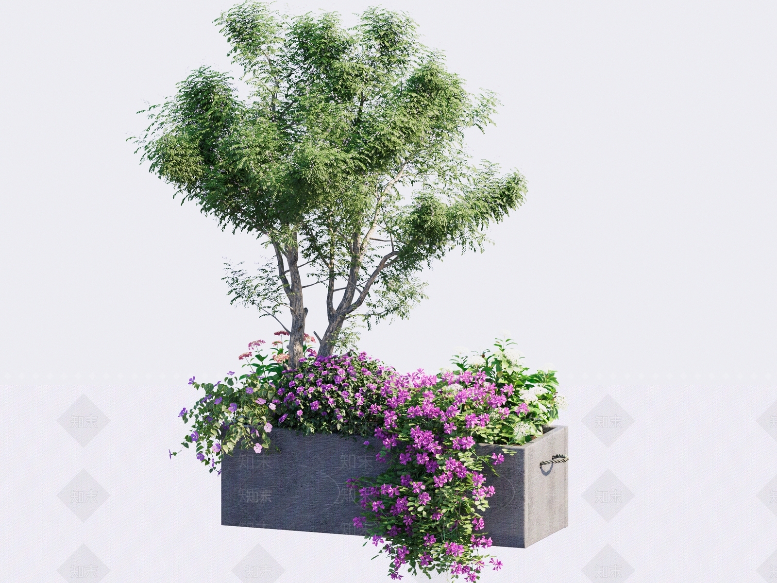 网红ins花箱爬藤植物搭配SU模型下载【ID:1151905449】