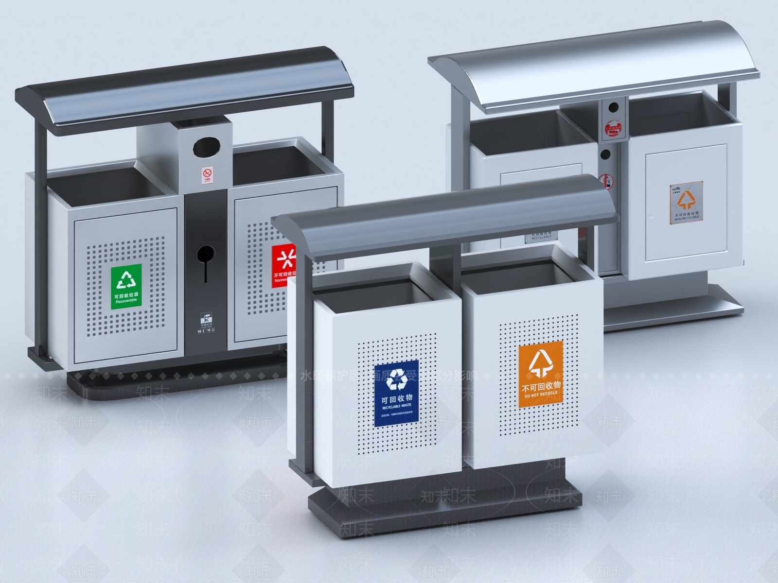 户外垃圾箱3D模型下载【ID:1151906254】