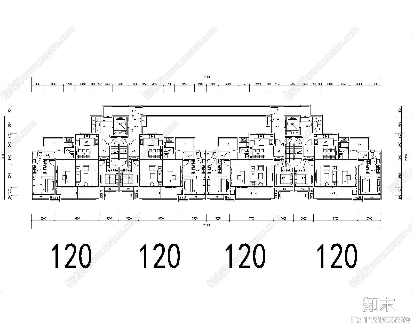 住宅区建筑cad施工图下载【ID:1151906599】