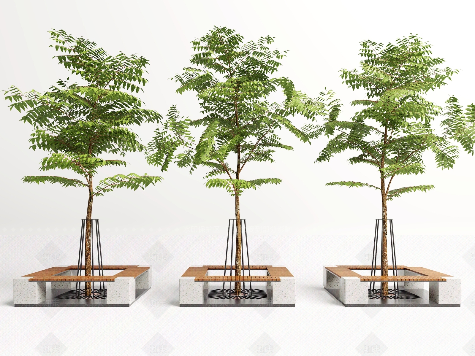 现代景观座椅SU模型草图
