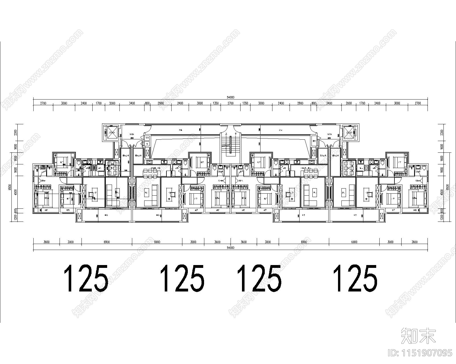 住宅区建筑cad施工图下载【ID:1151907095】