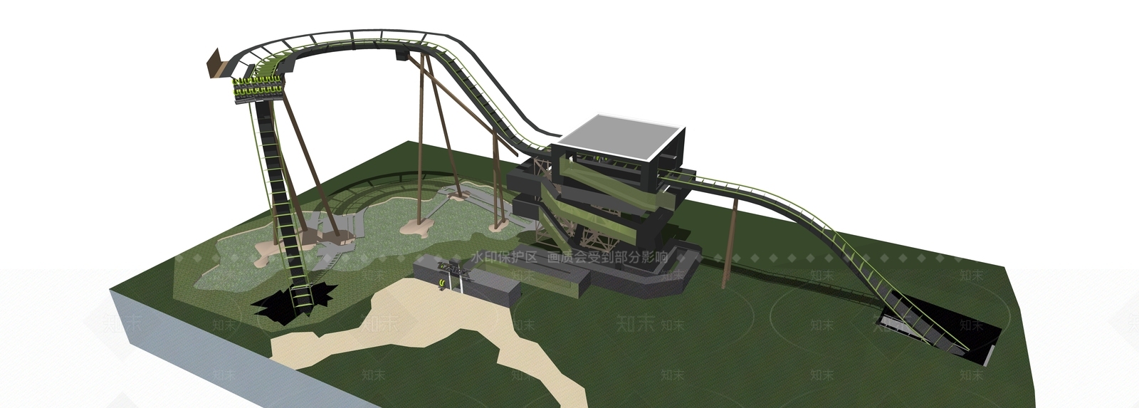 游乐场设施SU模型下载【ID:1151907049】