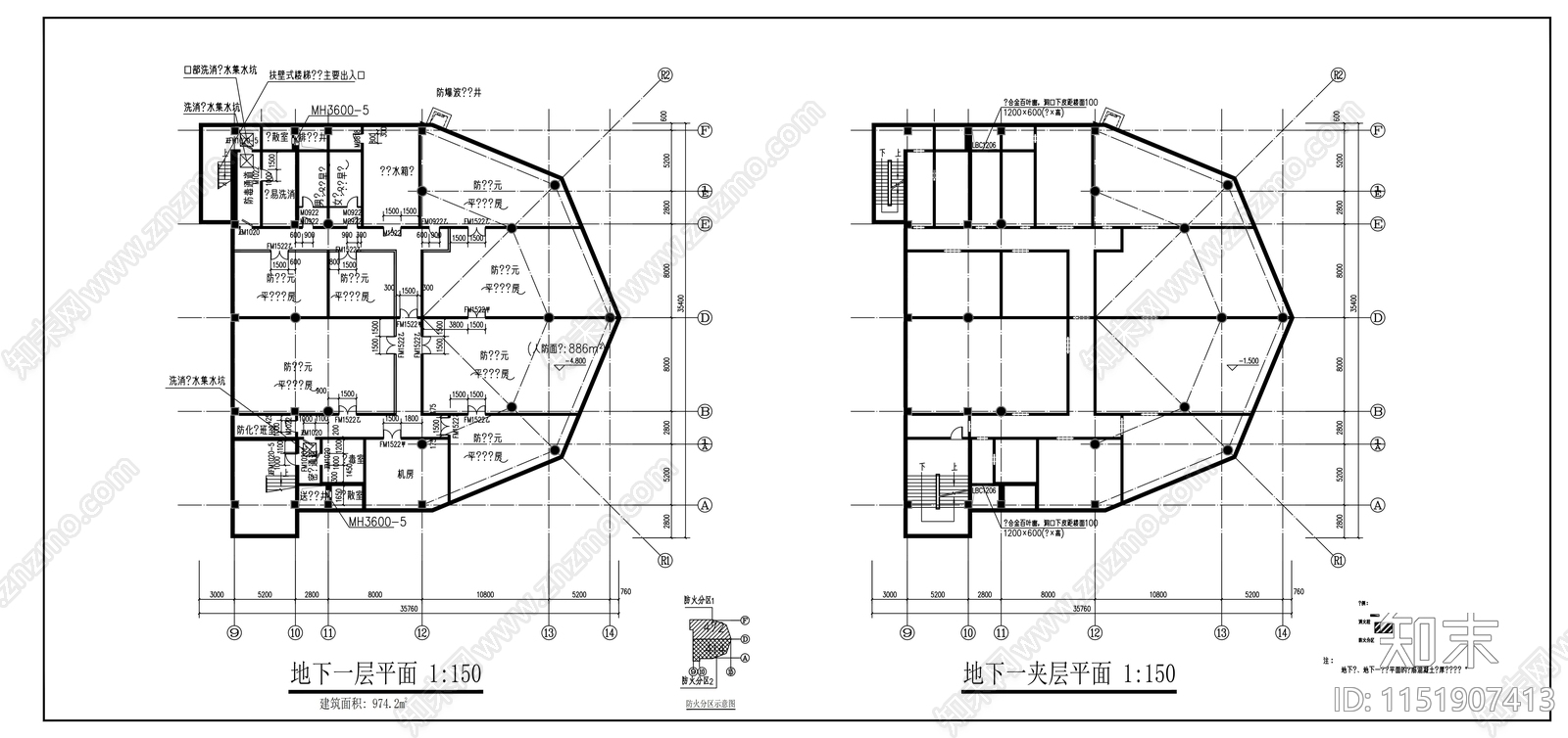 外国语学校新校舍食堂建筑施工图下载【ID:1151907413】