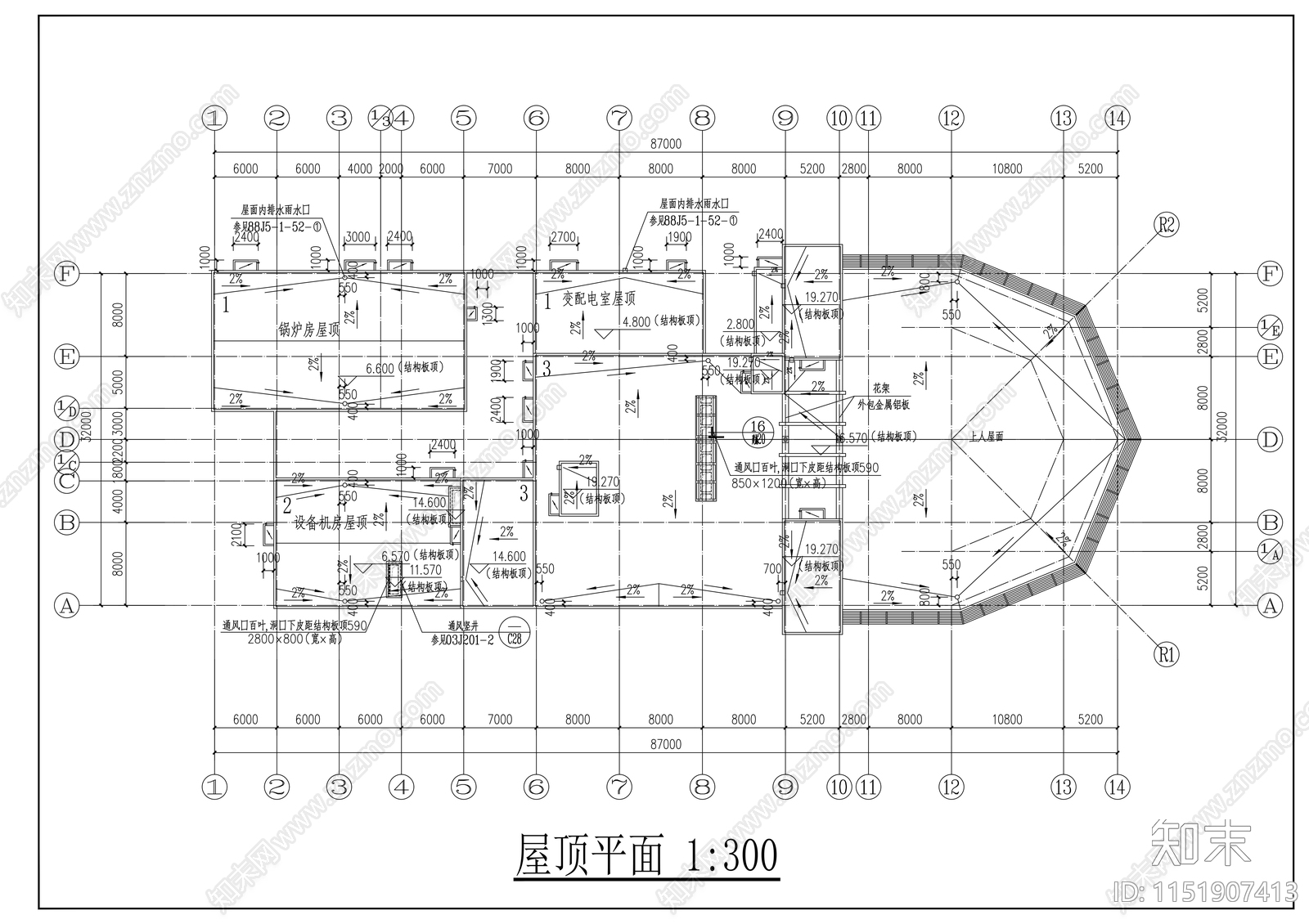 外国语学校新校舍食堂建筑施工图下载【ID:1151907413】