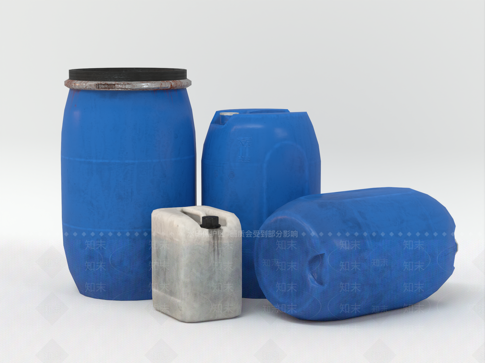 塑料桶3D模型下载【ID:1152872772】