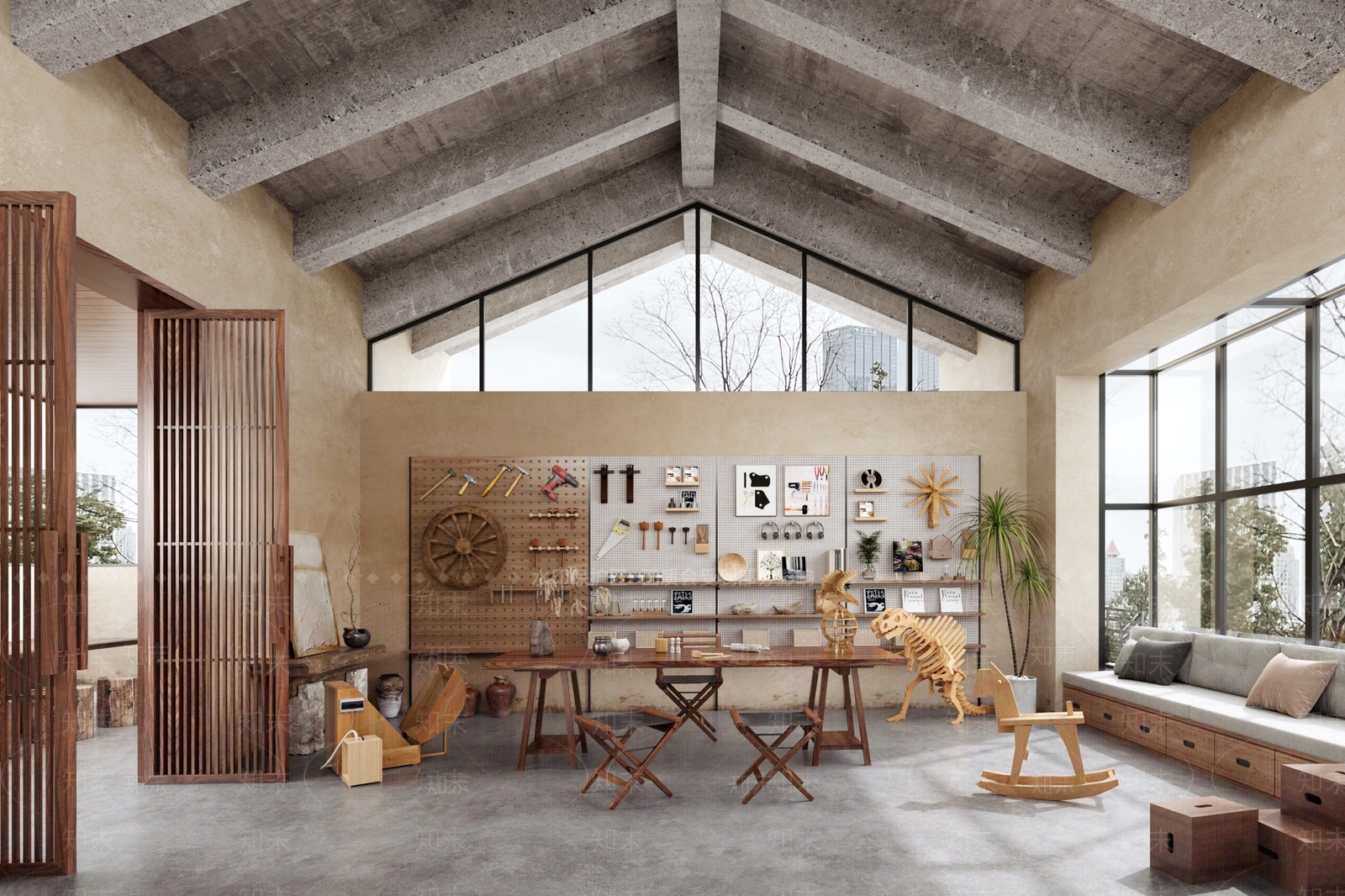 工业风手工作坊3D模型下载【ID:1151909320】