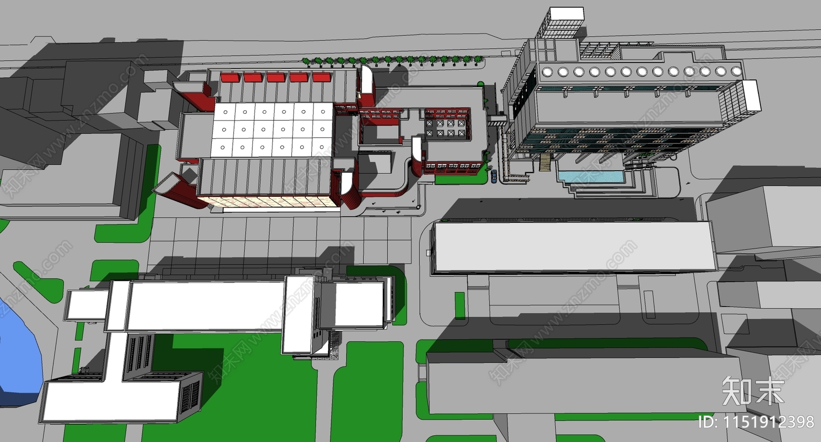 现代学校建筑SU模型下载【ID:1151912398】