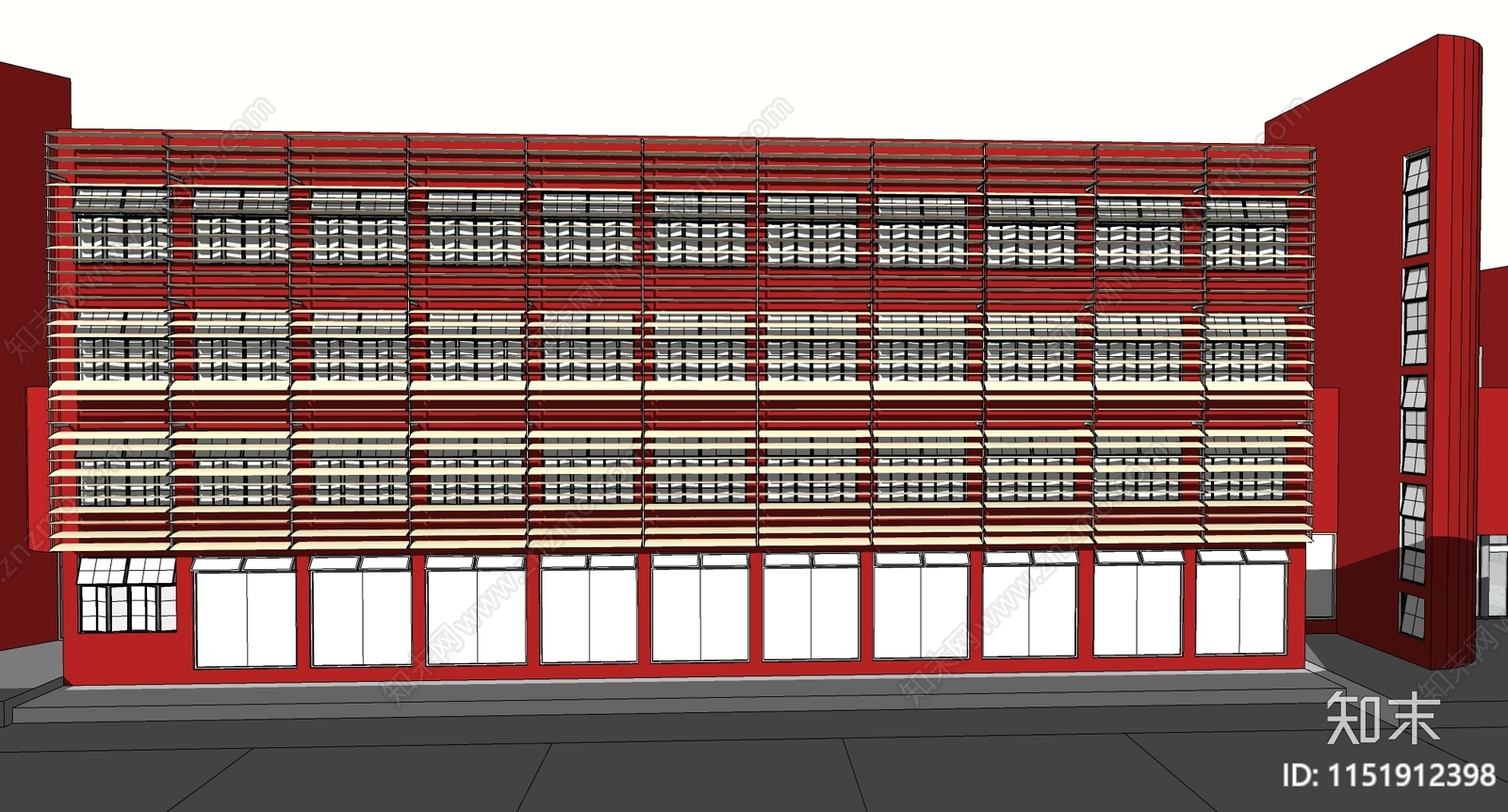 现代学校建筑SU模型下载【ID:1151912398】