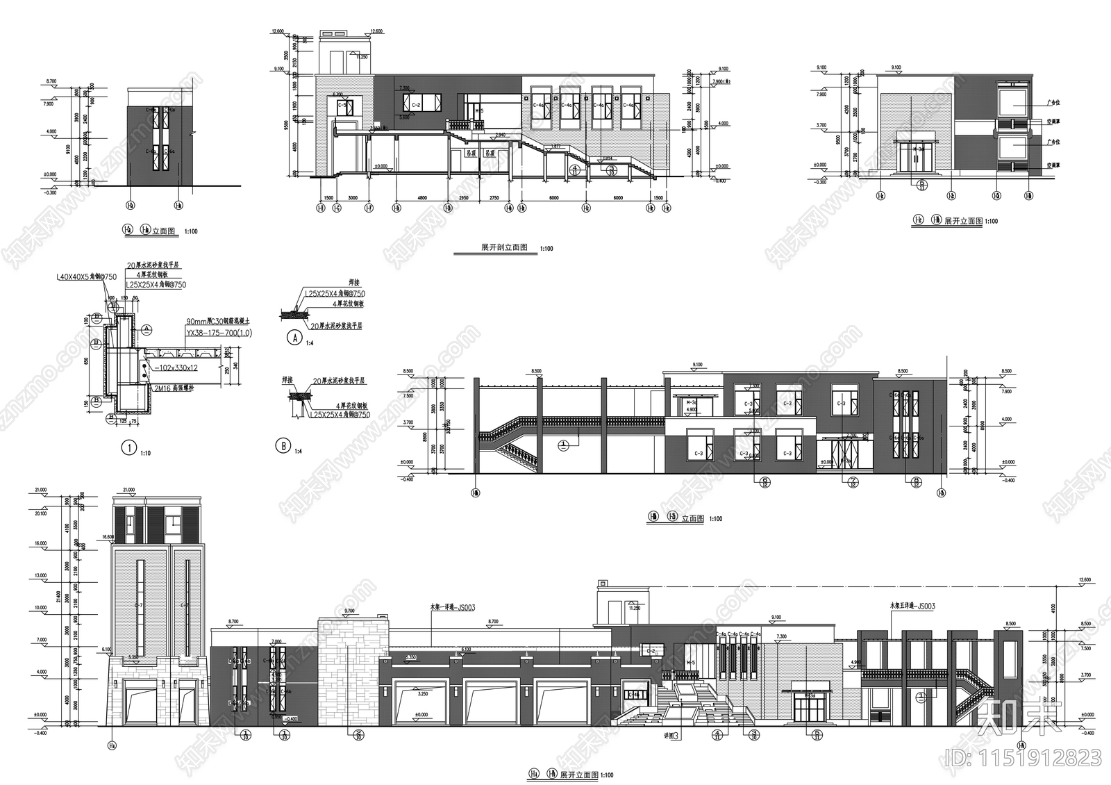 知名企业会所建筑cad施工图下载【ID:1151912823】