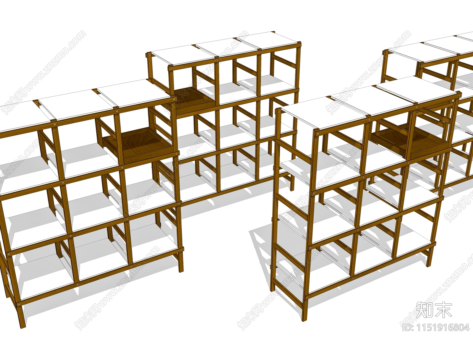 北欧极简书架SU模型下载【ID:1151916804】