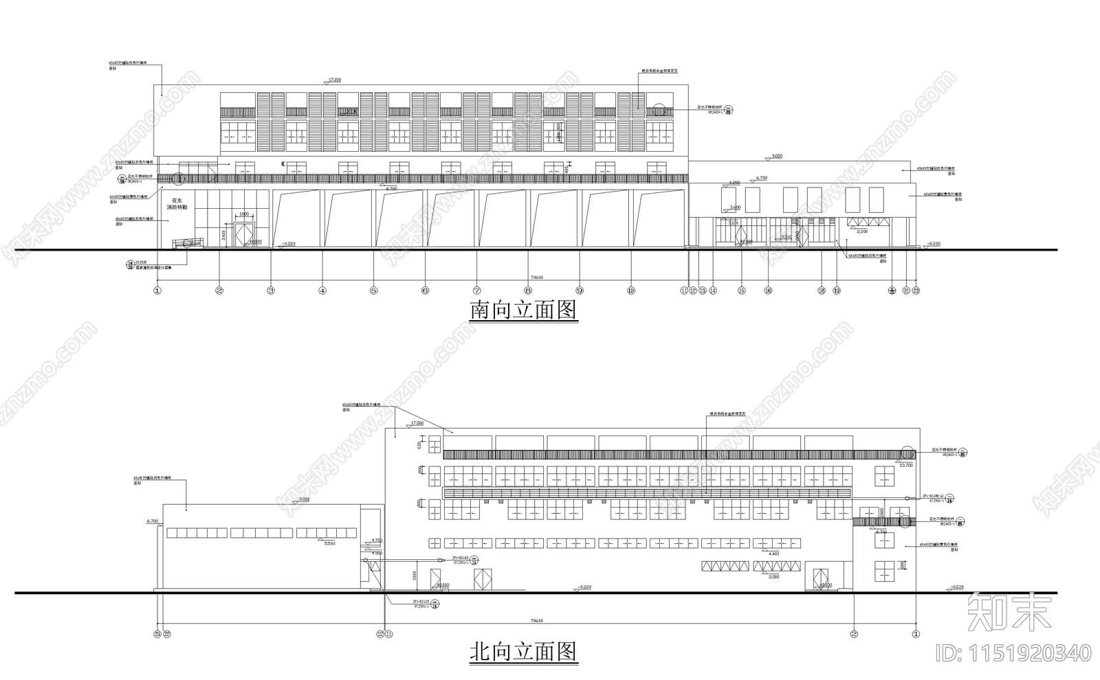 消防站整套建筑施工图下载【ID:1151920340】