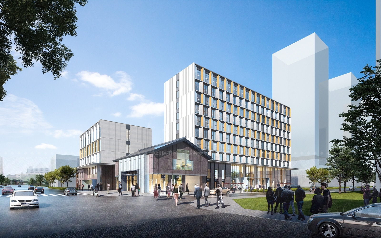 现代商业办公综合体SU模型下载【ID:1151921486】