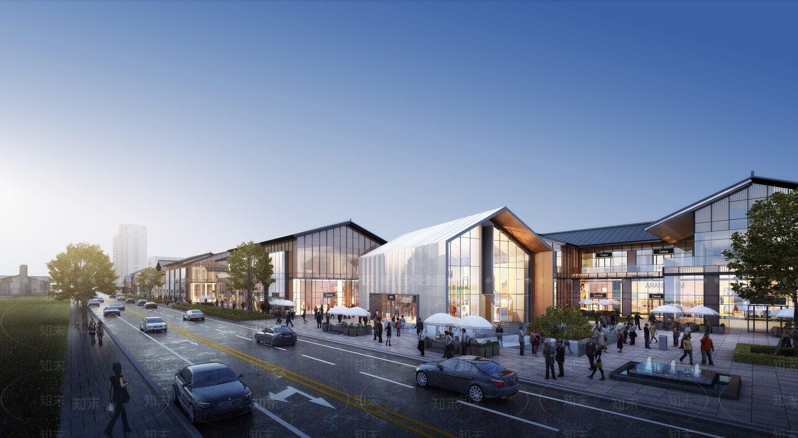 现代太古里风格商业街SU模型下载【ID:1151921652】