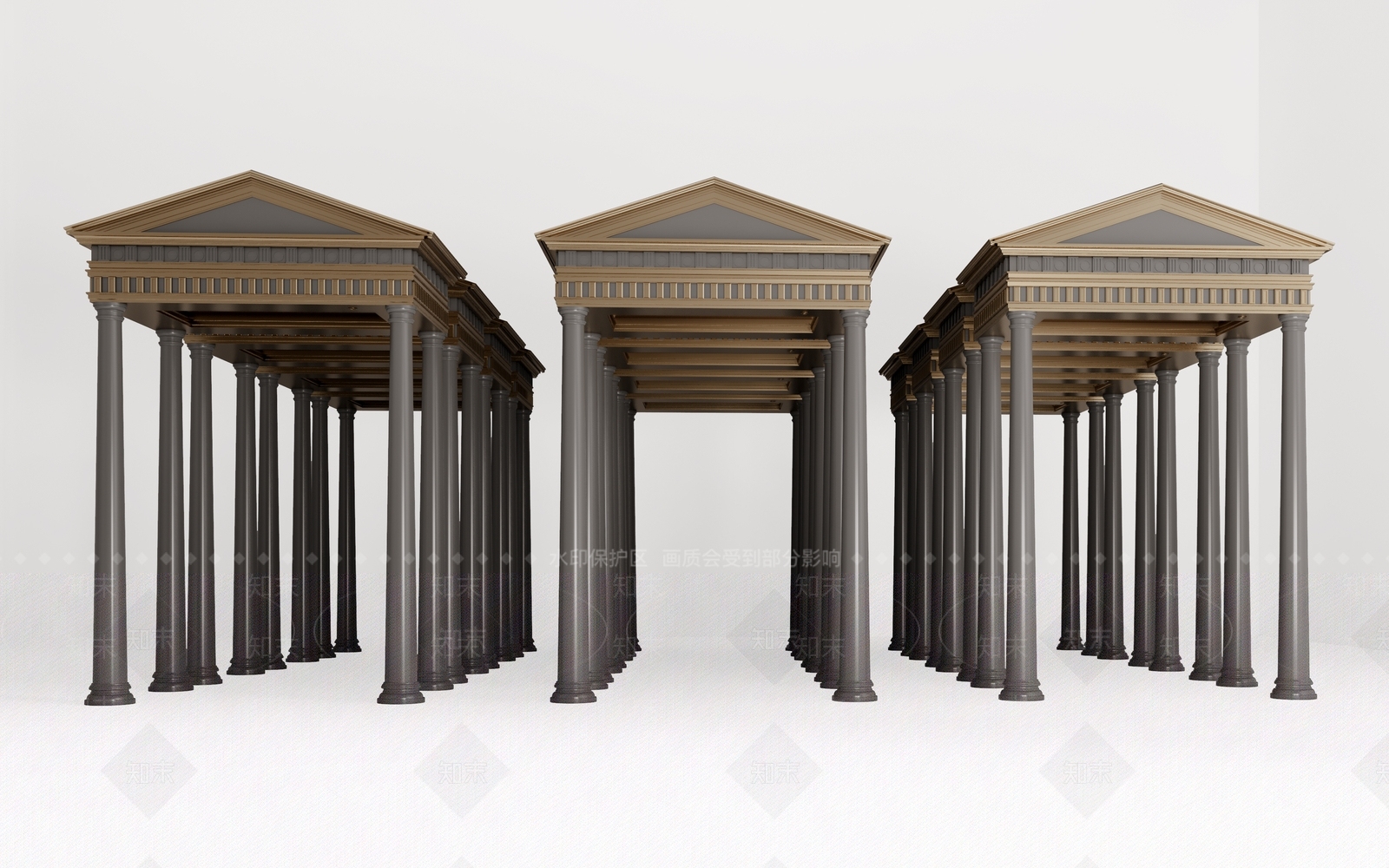 欧式古典门廊SU模型下载【ID:1151925748】