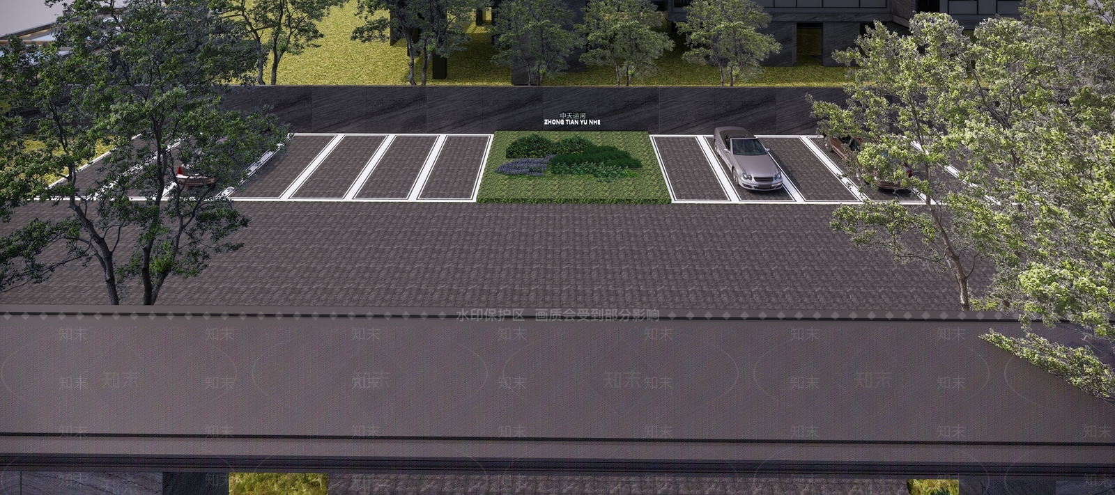 现代小区停车场入口SU模型下载【ID:1151931203】