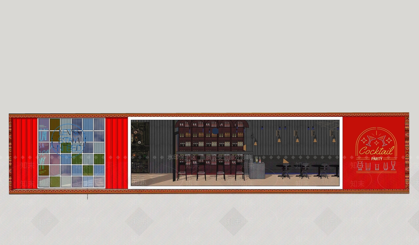 现代集装箱酒吧SU模型下载【ID:1151935247】