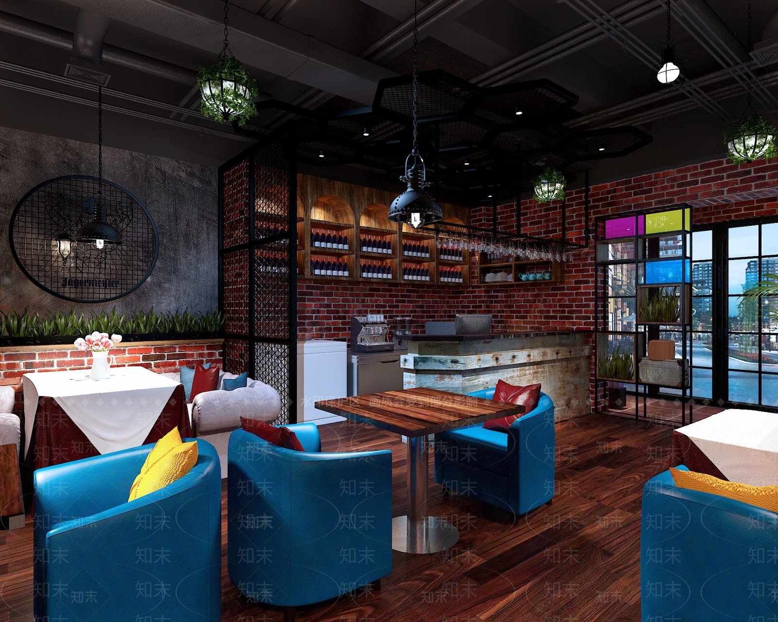 现代西餐厅3D模型下载【ID:1151937296】