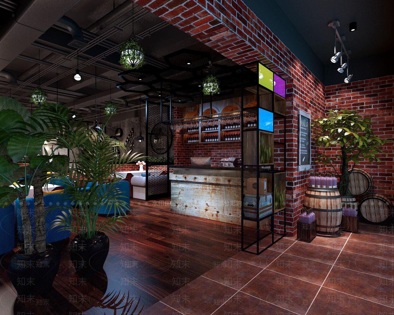 现代西餐厅3D模型下载【ID:1151937296】